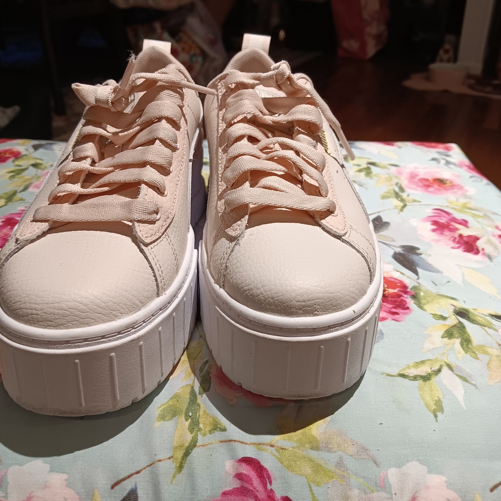 Puma Cream and White Platform Sneakers